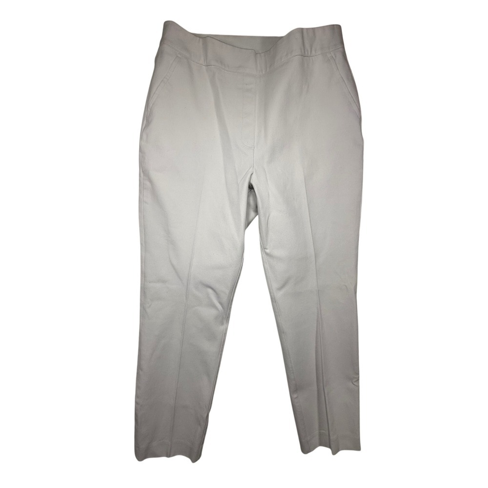 Spanx The Perfect Pant Slim Straight Leg High Rise Trousers White Womens Size M